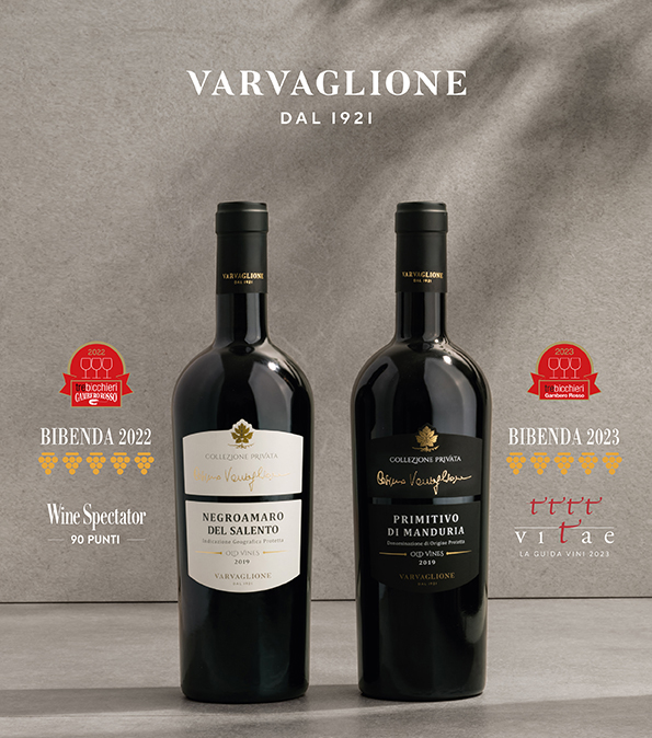 Gleich zweimal Drei Gläser im Gambero Rosso für die Collezione Privata Cosimo Varvaglione Weine