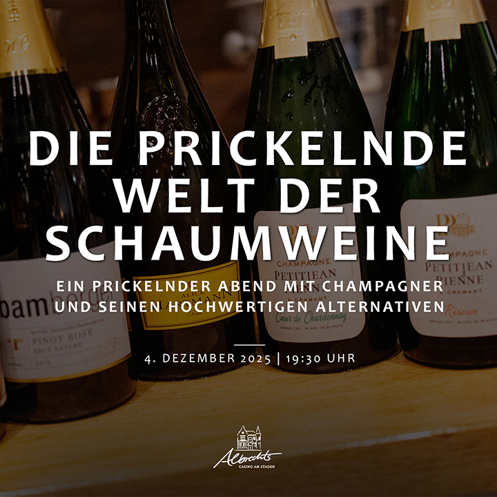 4. Dezember Saarbrücken: Die prickelnde Welt der Schaumweine: Champagner & Co., präsentiert von Master of Wine Frank Roeder