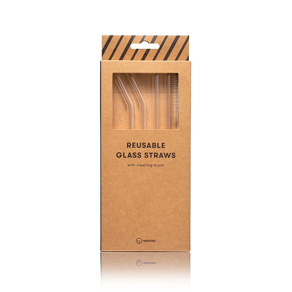 Glas-Trinkhalme klar 4er Pack