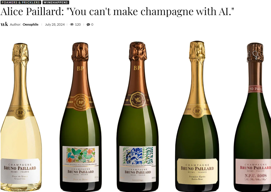 "Champagner kann man nicht mit KI machen" meint Alice Paillard. Jens Priewe ist fasziniert von den Champagne von Paillard
